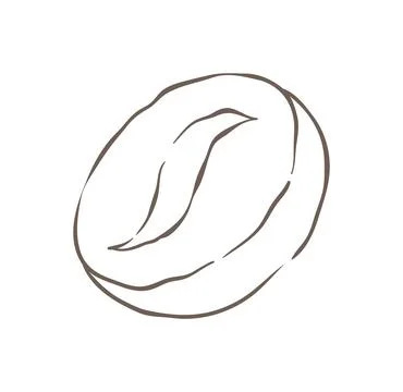 A Simple Sketch Of A Single Roasted Coffee Bean Icon Vector Illustration Stock Illustration
