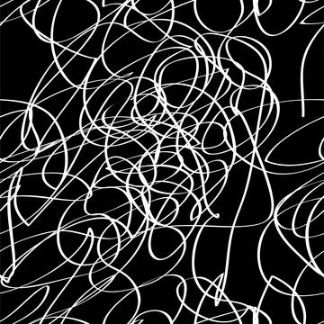 Simple sketch vetor seamless pattern sbstact scribble Illustrazione stock