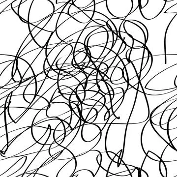 Simple sketch vetor seamless pattern sbstact scribble Illustrazione stock
