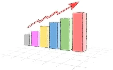 Simple sketched colored progress graph Stock Illustration