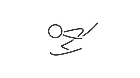 Simple skier created from lines. Stock-Illustration