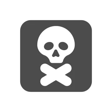 Simple skull icon isolated on white background. Vector illustration. Stock Illustration