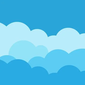 Simple Sky and Clouds vector illustration with perspective effect. You can us Stock Illustration