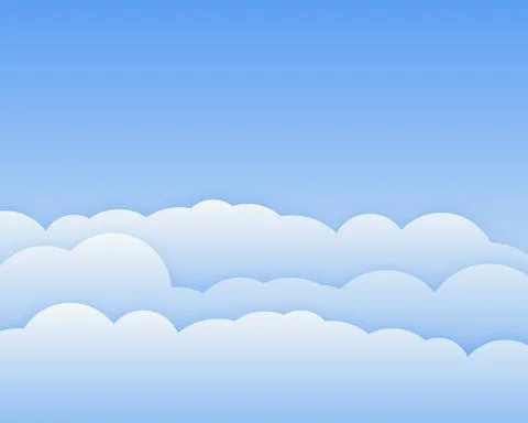 Simple Sky and Clouds vector illustration with perspective effect. You can us Stock Illustration