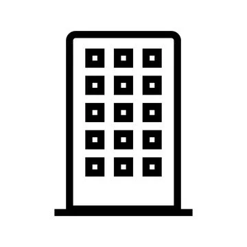 Simple skyscraper icon. High-rise building. Vector. Ilustración de archivo