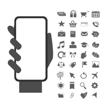 Simple smartphone icons set. Universal smartphone icon to use for web and mob Stock Illustration