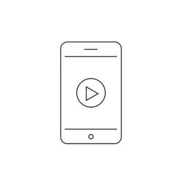 Simple smartphone with play icon Stock Illustration