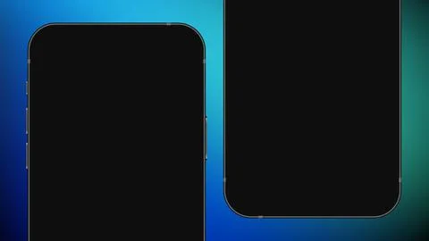 Simple Smartphone Set Mockup with Gradient Background Stock Illustration