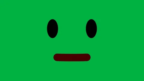 Simple smiling and blinking eye face on green screen. Stock Footage 270451227