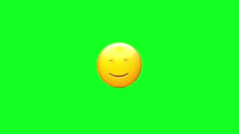 Simple smiling emoji with green screen background Stock Footage 329406638