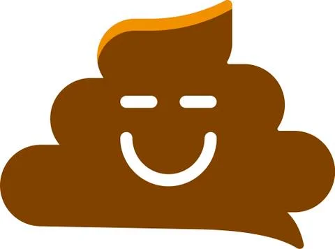 Simple smiling poo icon in flat and geometric style. Stock Illustration