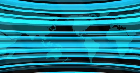 Simple smooth news background with map news studio. Newsroom background for news Stock Footage 337415088