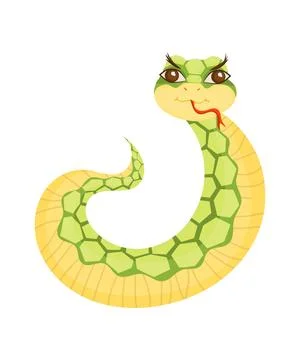 Simple snake drawing elementary light colors on Illustrazione stock