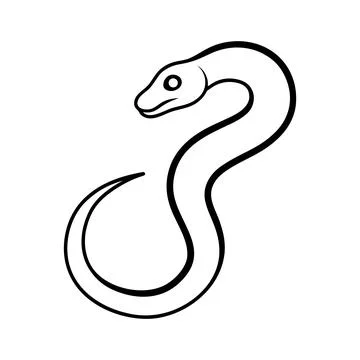 Simple snake line art illustration on white background for design element Illustration