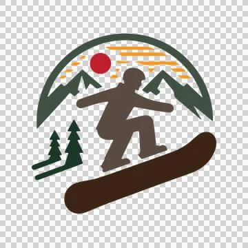 Simple snowboard design vector style with white Illustrazione stock