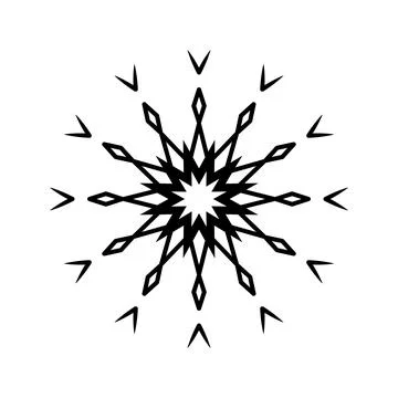 Simple snowflake of black lines Stock Illustration