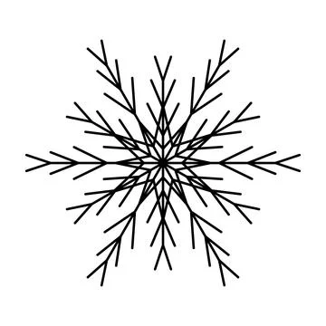 Simple snowflake of black lines Stock Illustration
