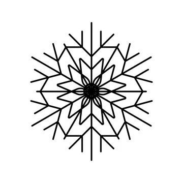 Simple snowflake of black lines Illustrazione stock