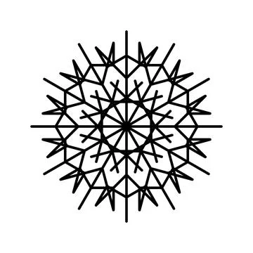 Simple snowflake of black lines Stock Illustration