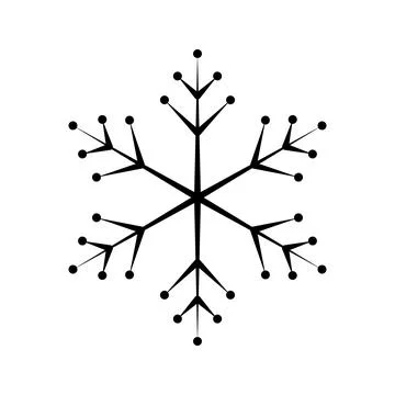 Simple snowflake of black lines Illustrazione stock