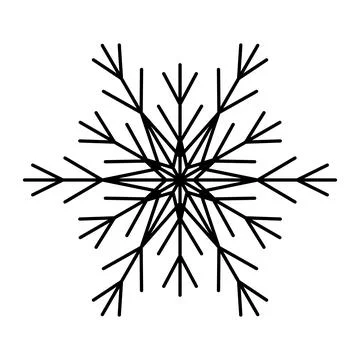 Simple snowflake of black lines Stock Illustration