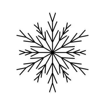 Simple snowflake of black lines Stock Illustration