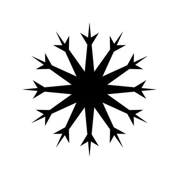 Simple snowflake of black lines Stock Illustration