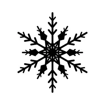 Simple snowflake of black lines Stock Illustration