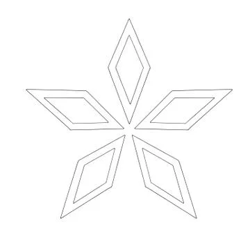 Simple snowflake of crystals, rhombus for your design. Elements of New year,  Illustrazione stock