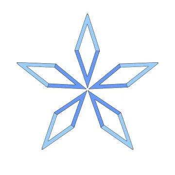 Simple snowflake of crystals, rhombus for your design. Elements of New year,  イラスト素材