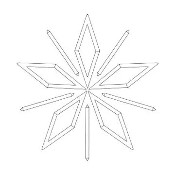 Simple snowflake of crystals, rhombus for your design. Elements of New year,  Stock Illustration
