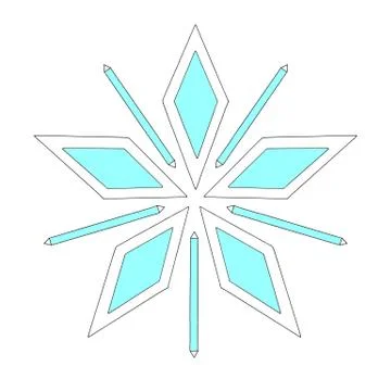 Simple snowflake of crystals, rhombus for your design. Elements of New year,  스톡 일러스트