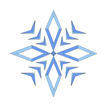 Simple snowflake of crystals, rhombus for your design. Elements of New year,  Stock Illustration