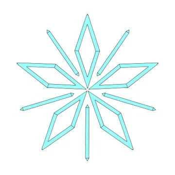 Simple snowflake of crystals, rhombus for your design. Elements of New year,  스톡 일러스트