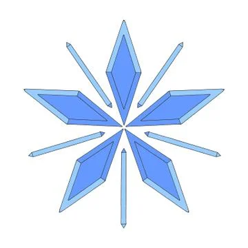 Simple snowflake of crystals, rhombus for your design. Elements of New year,  Stock Illustration