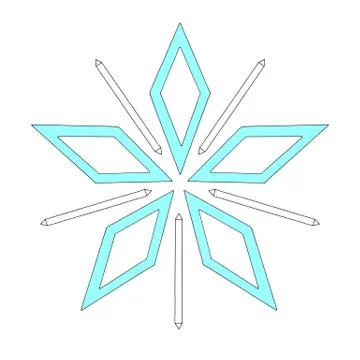 Simple snowflake of crystals, rhombus for your design. Elements of New year,  Illustrazione stock