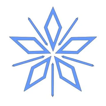 Simple snowflake of crystals, rhombus for your design. Elements of New year,  イラスト素材