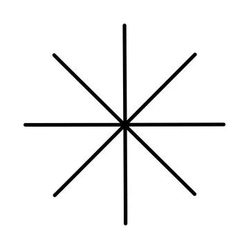 Simple snowflake, doodle style flat vector outline 스톡 일러스트
