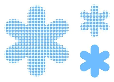 Simple Snowflake Halftone Dotted Icon Illustrazione stock