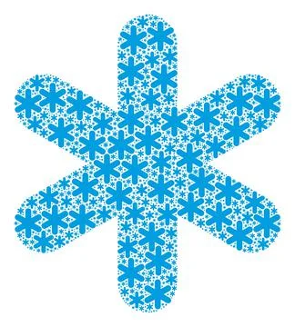 Simple Snowflake Icon Recursion Collage Stock Illustration