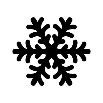 Simple snowflake icon, vector flat single black color isolated on white Stock Illustration