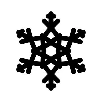 Simple snowflake icon, vector flat single black color isolated on white Stock Illustration