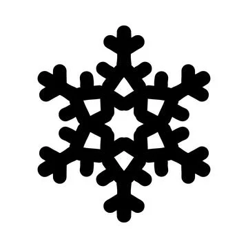 Simple snowflake icon, vector flat single black color isolated on white Illustrazione stock