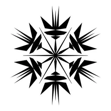 Simple Snowflake Isolated Stock Illustration