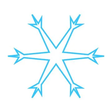 Simple snowflake made of blue lines. Festive decoration for New Year and Stock Illustration
