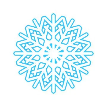 Simple snowflake made of blue lines. Festive decoration for New Year and Stock Illustration