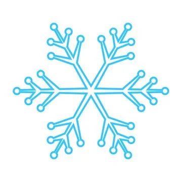 Simple snowflake made of blue lines. Festive decoration for New Year and Stock Illustration