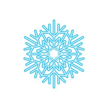 Simple snowflake made of blue lines. Festive decoration for New Year and Illustrazione stock