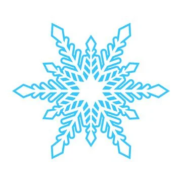Simple snowflake made of blue lines. Festive decoration for New Year and Stock Illustration