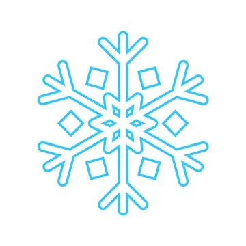 Simple snowflake made of blue lines. Festive decoration for New Year and Illustrazione stock